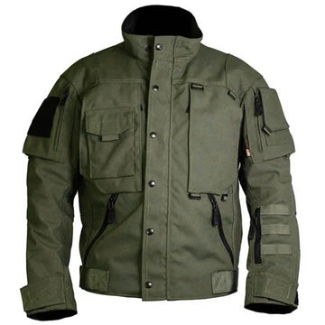 Rugged Tactical Military Jacket - Multi-Pocket Scratch-Resistant Cargo Jacket for Outdoor Adventures
