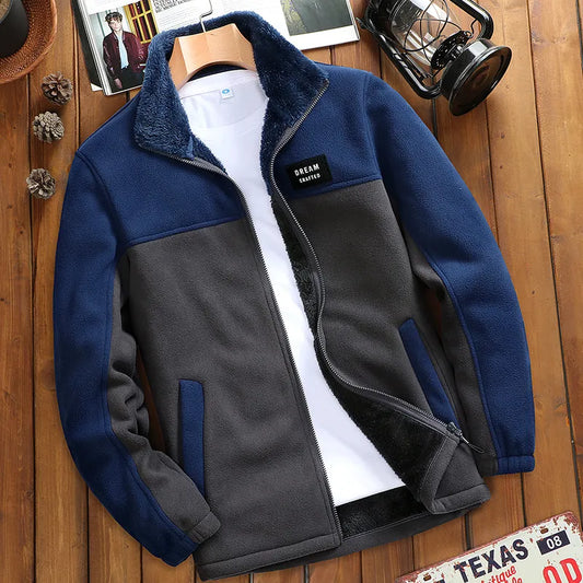 Fashion Polar Fleece Jacket for Men - Thermal Fleece Tactical Sports Coat for Autumn & Winter